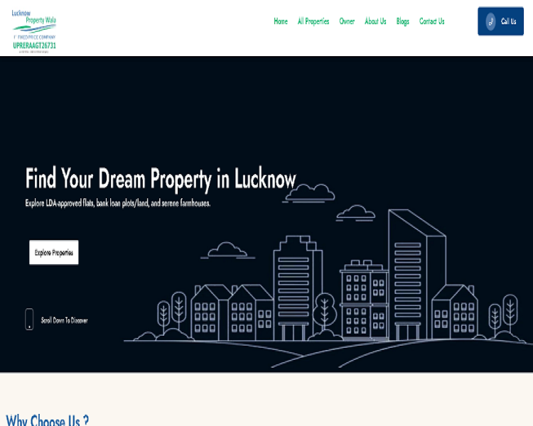 Lucknow Property Wala - Website project by The SoftSys Lucknow