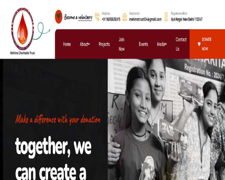 Mahima Charitable Trust - Website project by The SoftSys Lucknow